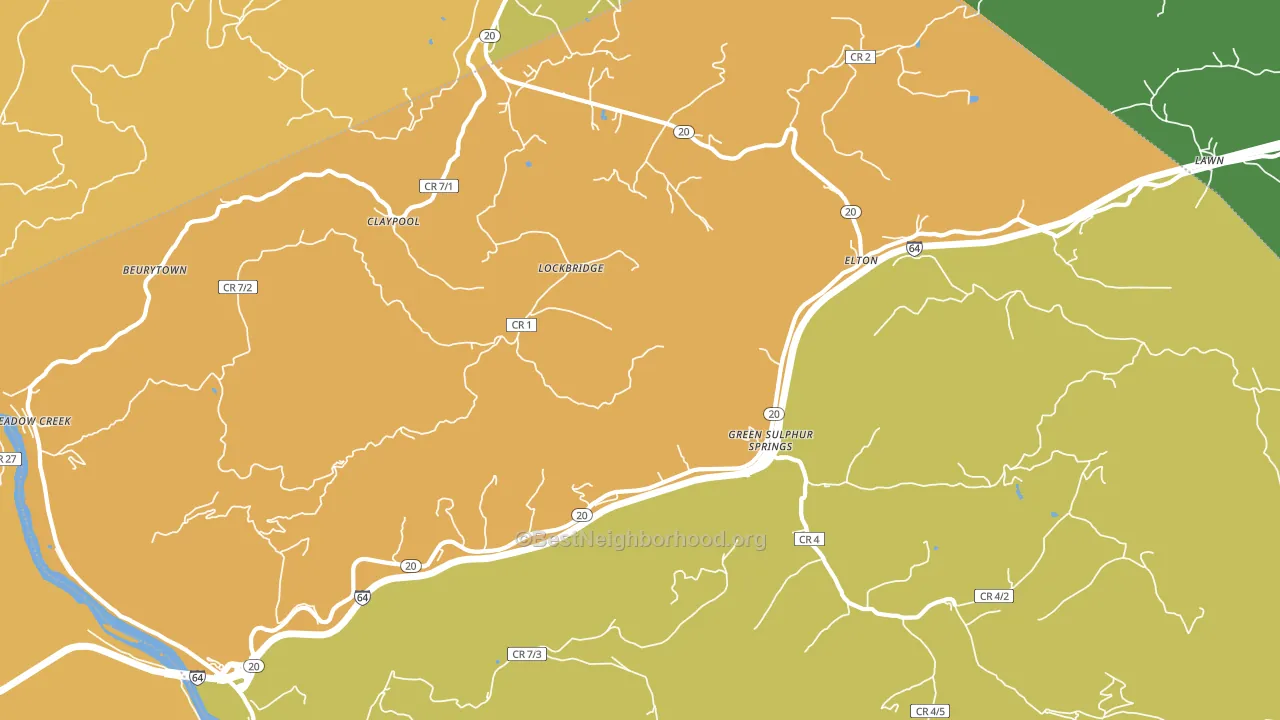 Lockbridge, WV block-group voter-turnout map