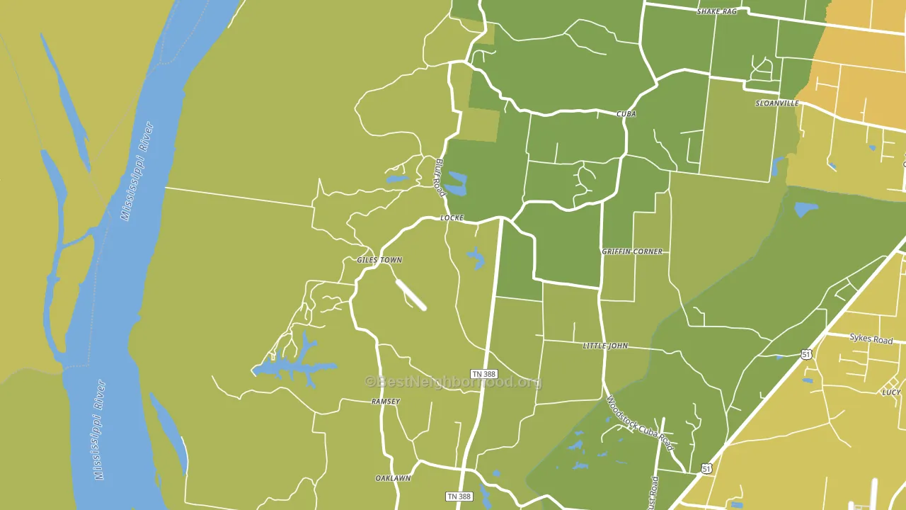 Locke, TN block-group voter-turnout map