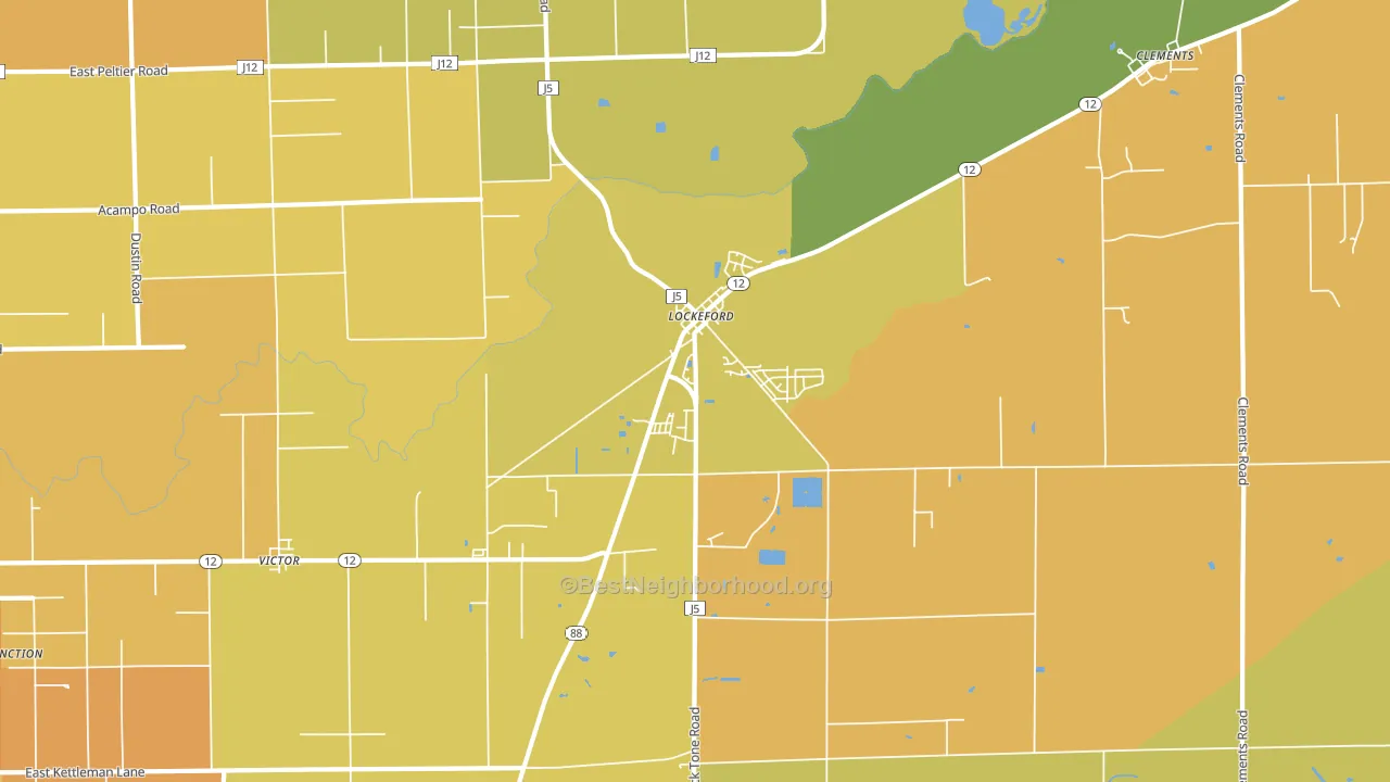 Lockeford, CA block-group voter-turnout map