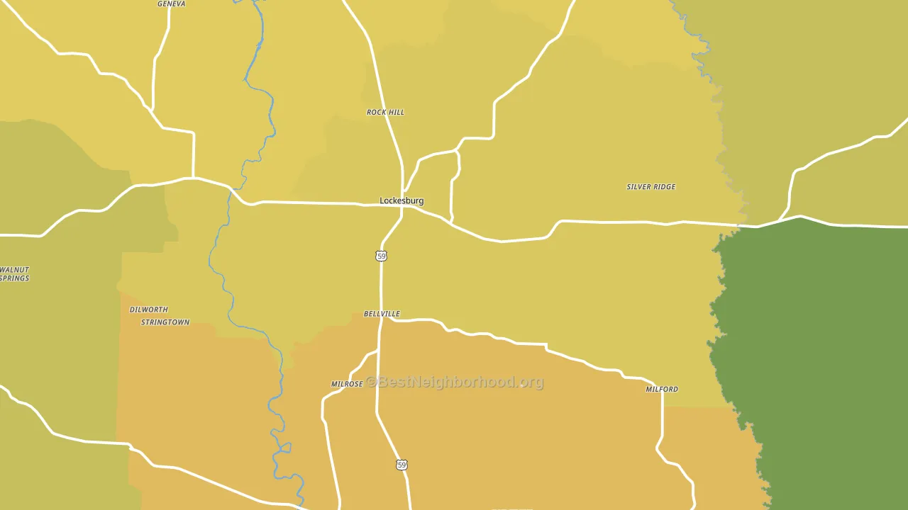 Lockesburg, AR block-group voter-turnout map