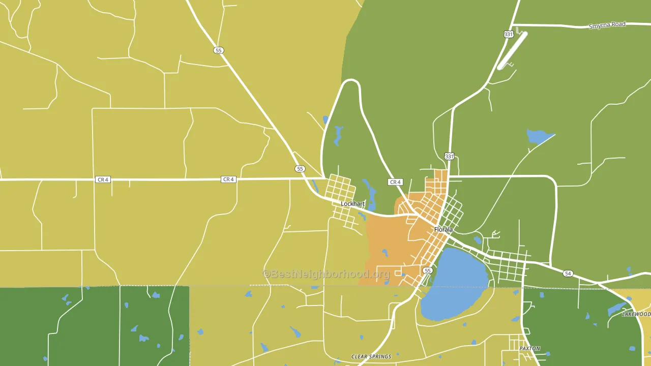 Lockhart, AL block-group voter-turnout map