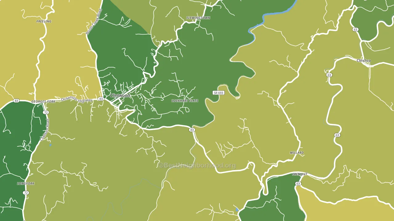 Lockhart Flats, VA block-group voter-turnout map