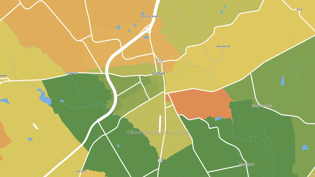 Lockhart, TX block-group voter-turnout map