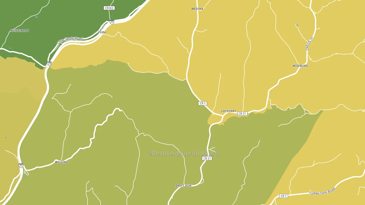 Lockhart, WV block-group voter-turnout map
