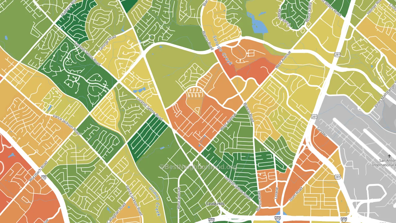 Lockhill Estates, San Antonio, TX block-group voter-turnout map