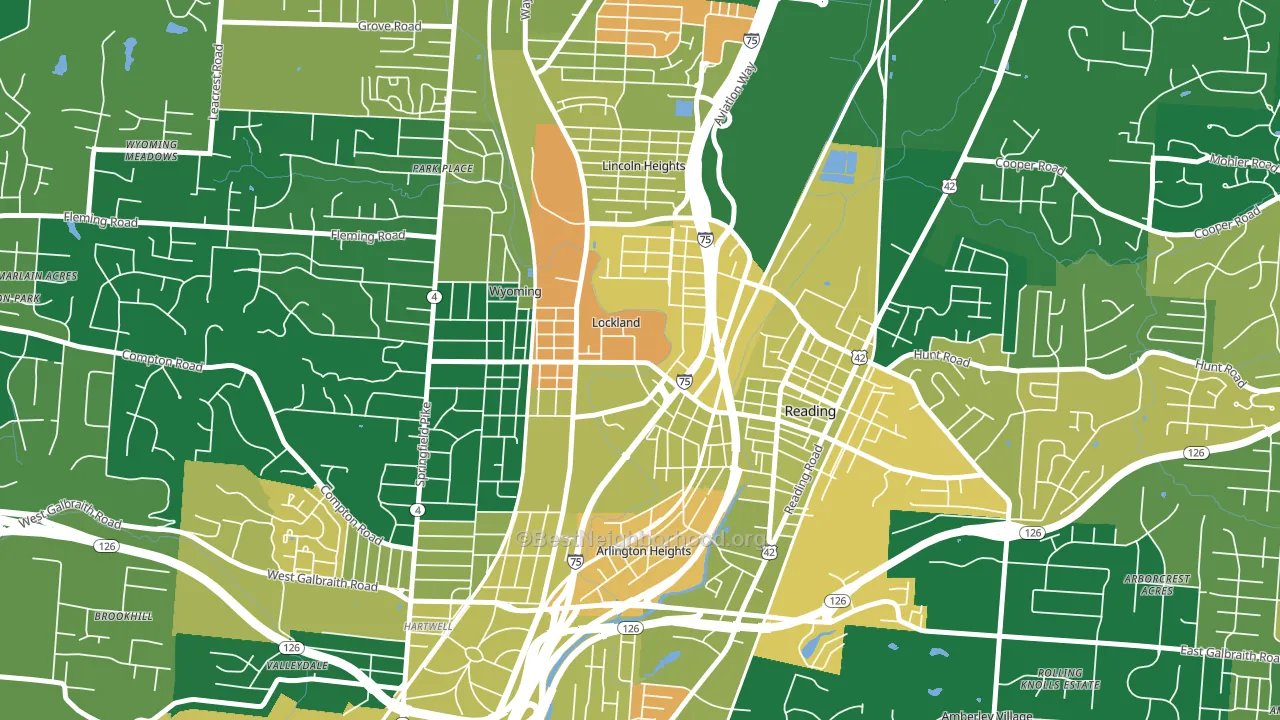 Lockland, OH block-group voter-turnout map