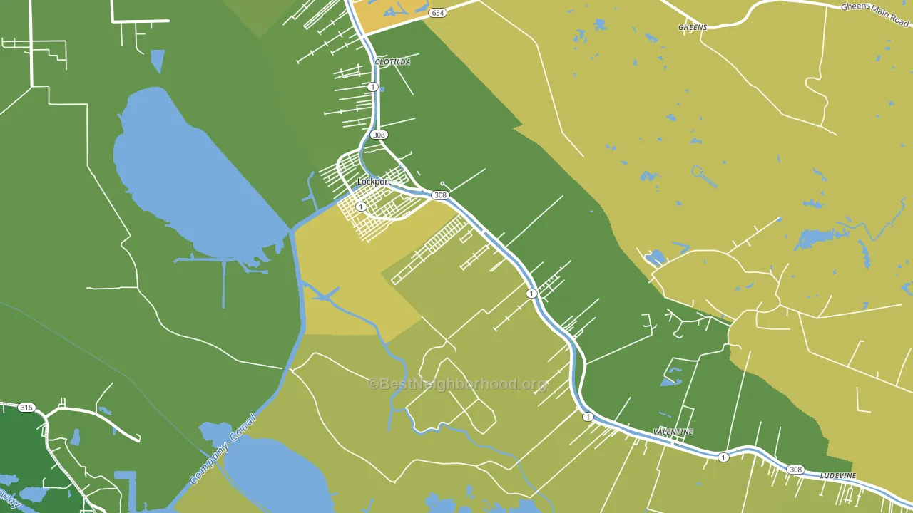 Lockport, LA block-group voter-turnout map