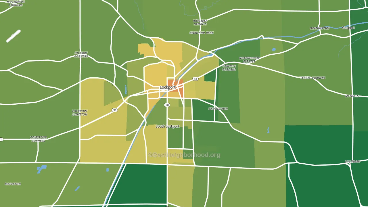 Lockport, NY block-group voter-turnout map