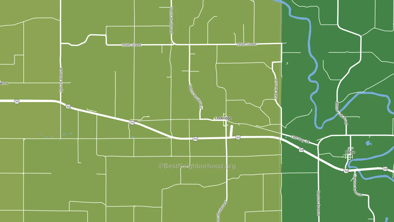 Lockridge, IA block-group voter-turnout map