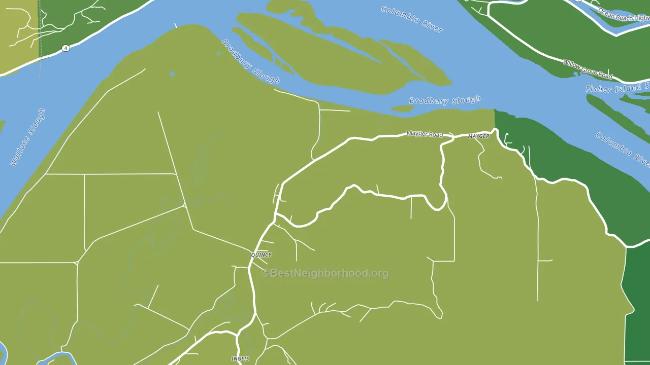 Locoda, OR block-group voter-turnout map