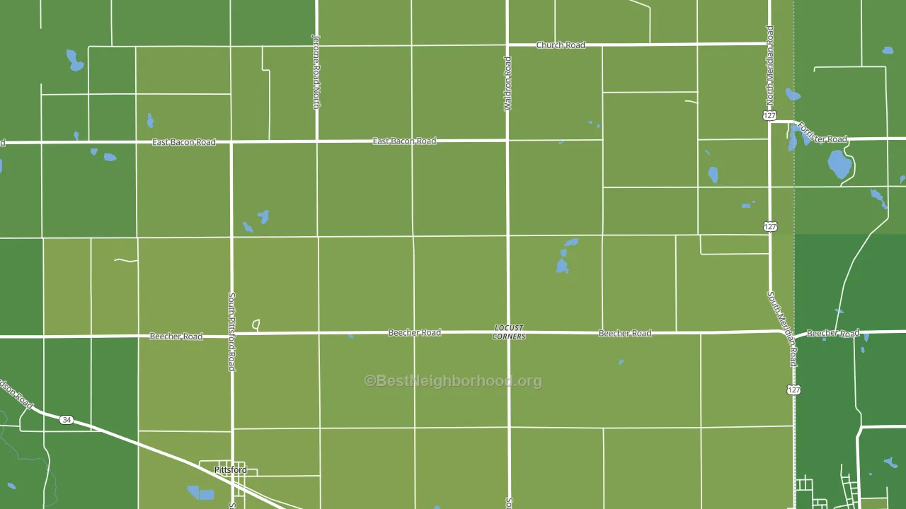 Locust Corners, MI block-group voter-turnout map