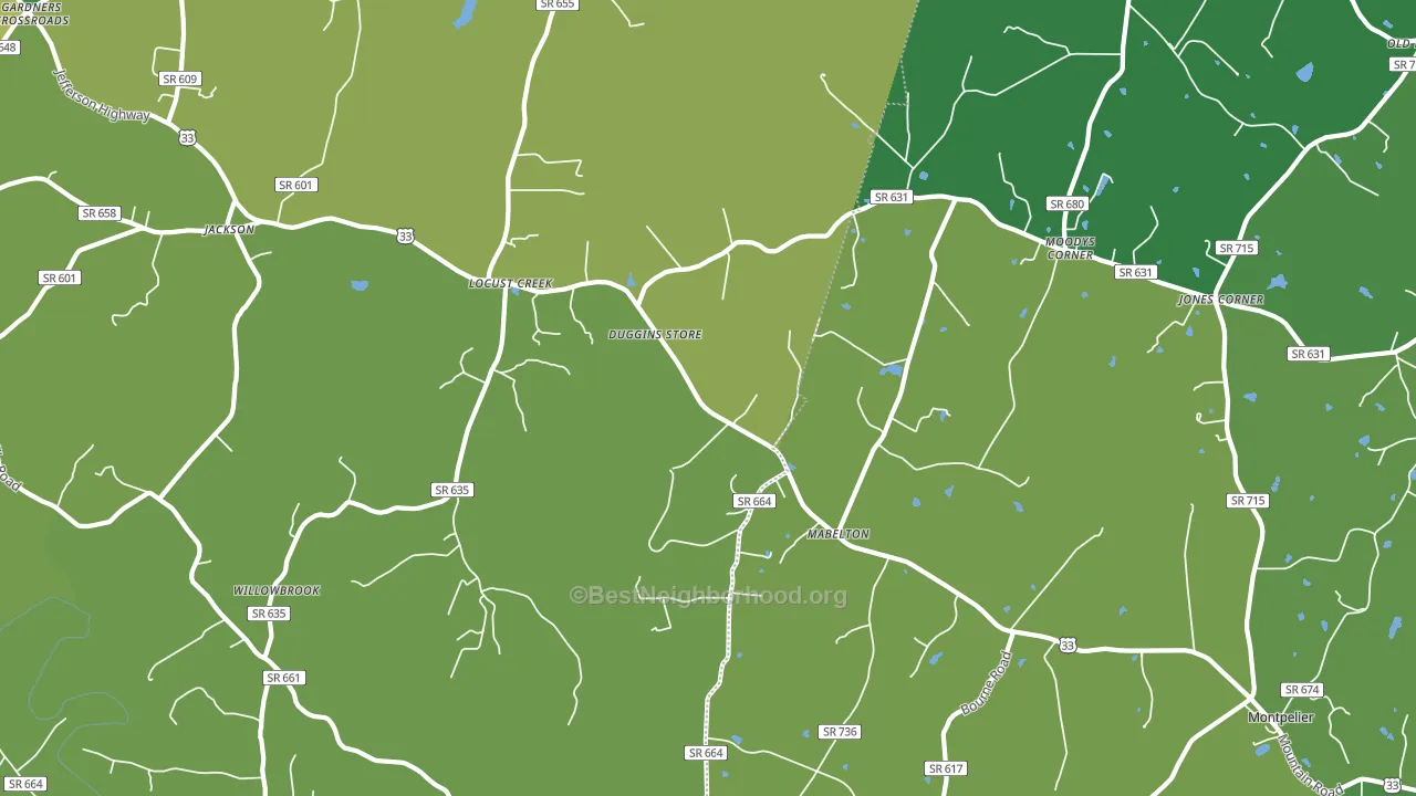 Locust Creek, VA block-group voter-turnout map