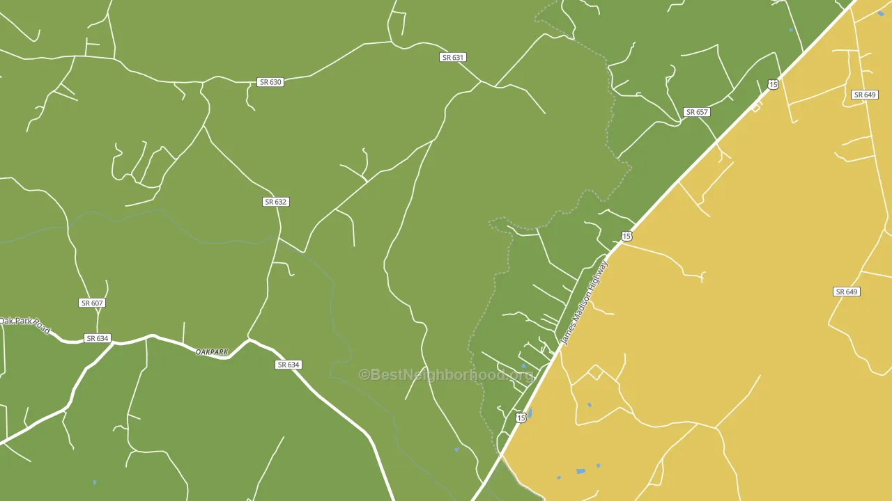 Locust Dale, VA block-group voter-turnout map