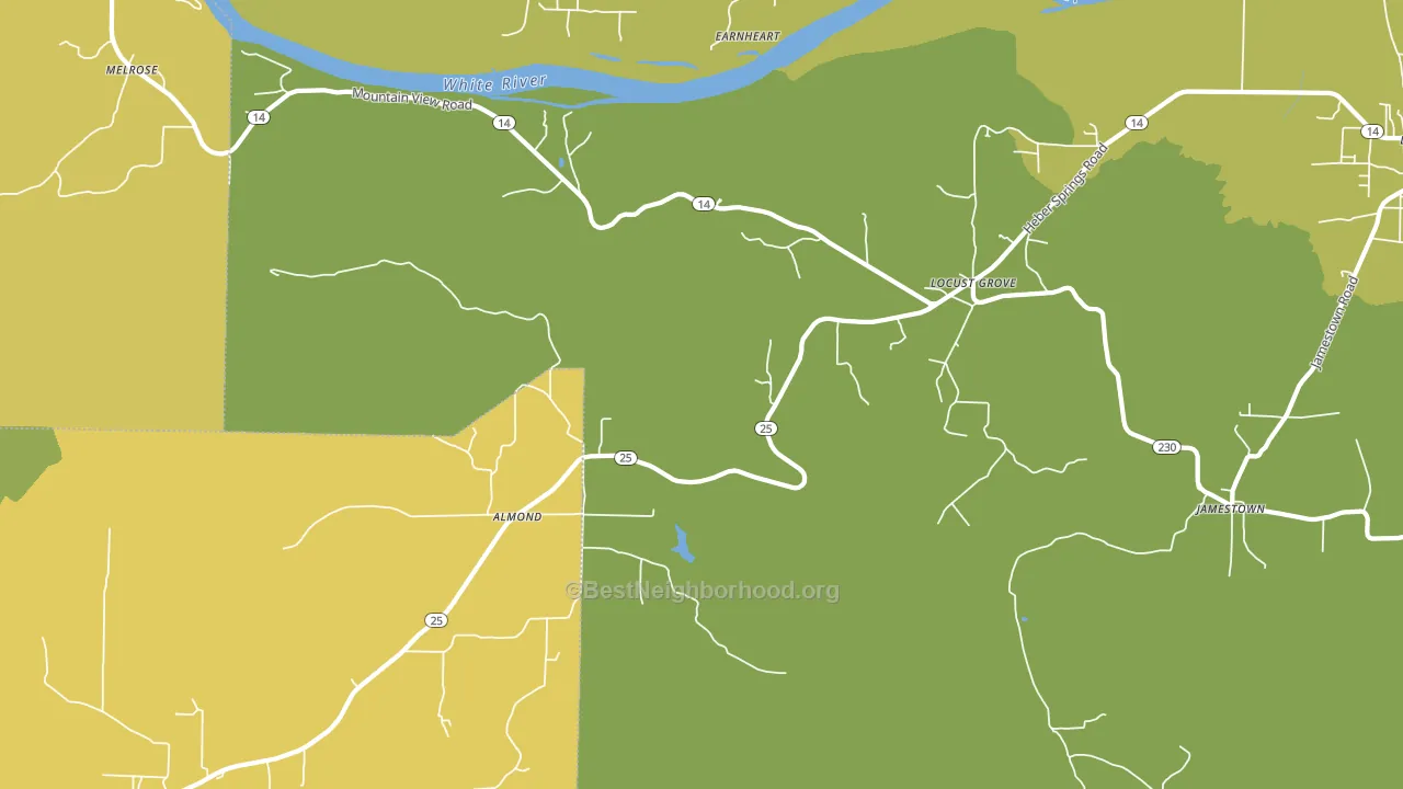 Locust Grove, AR block-group voter-turnout map