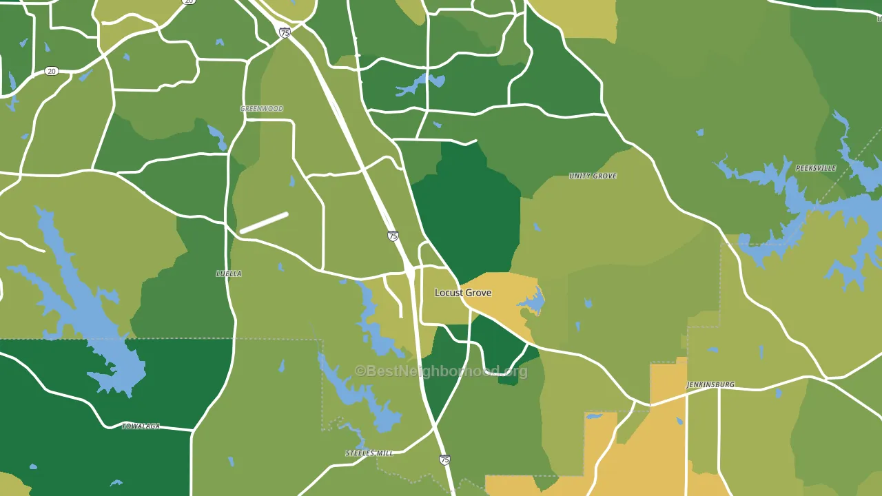 Locust Grove, GA block-group voter-turnout map