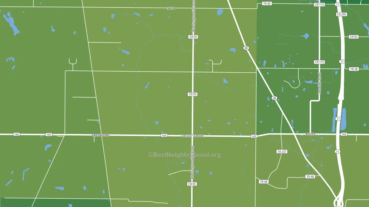 Locust Grove, OH block-group voter-turnout map