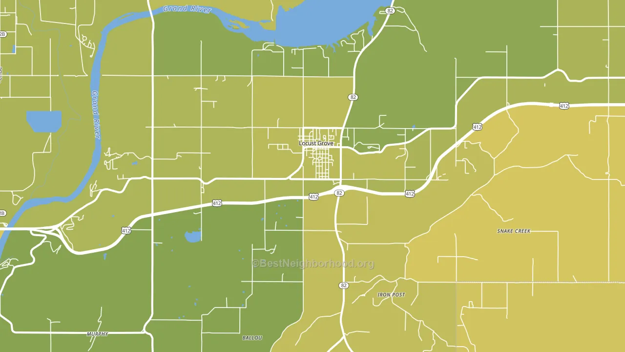 Locust Grove, OK block-group voter-turnout map