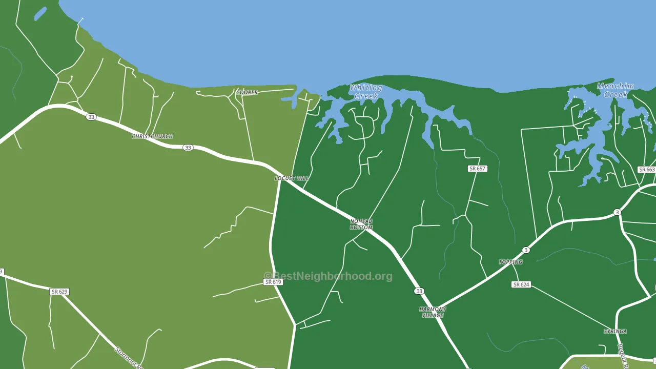 Locust Hill, VA block-group voter-turnout map