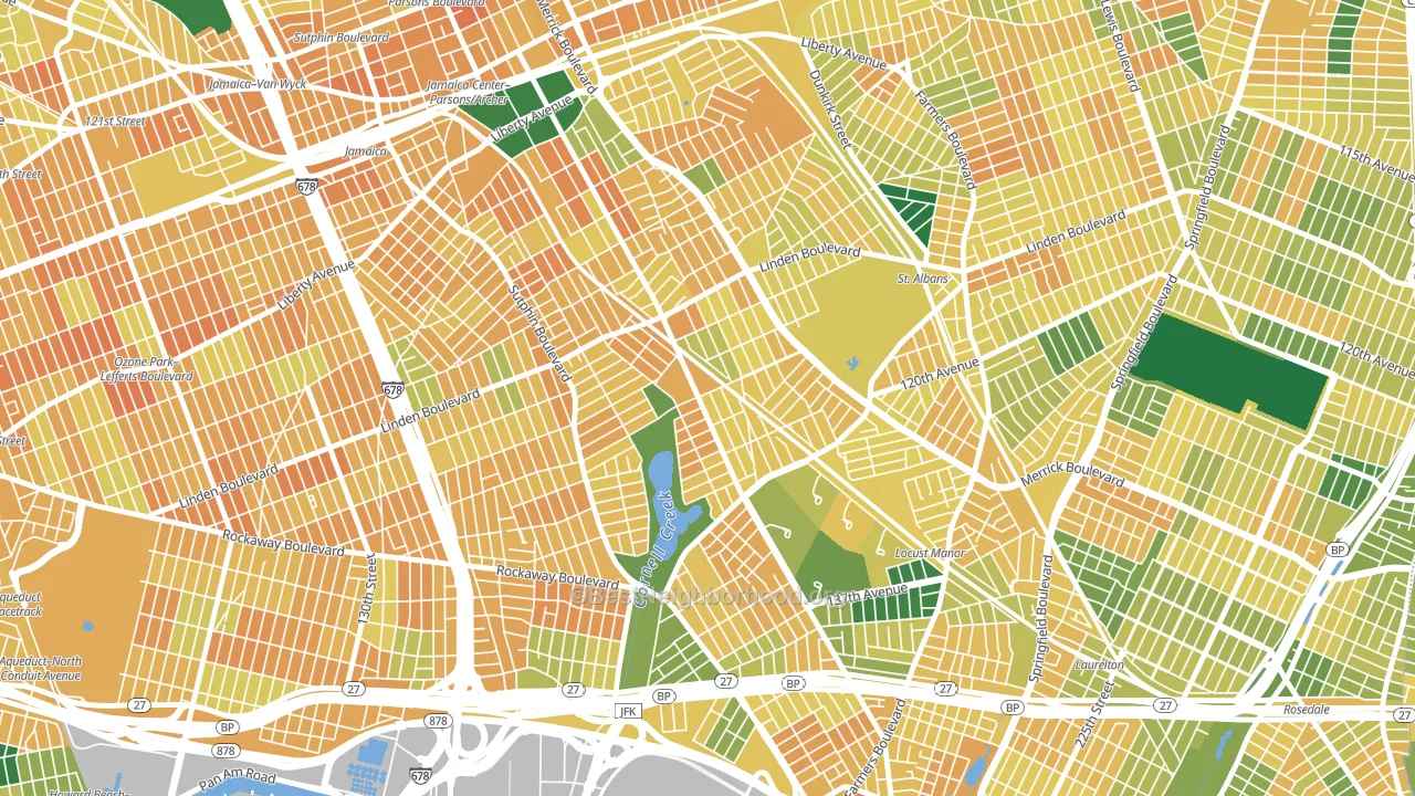 Locust Manor, Queens, NY block-group voter-turnout map