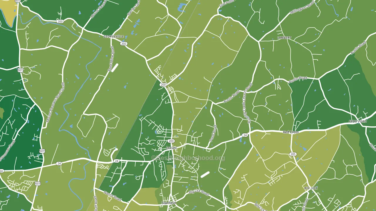 Locust, NC block-group voter-turnout map