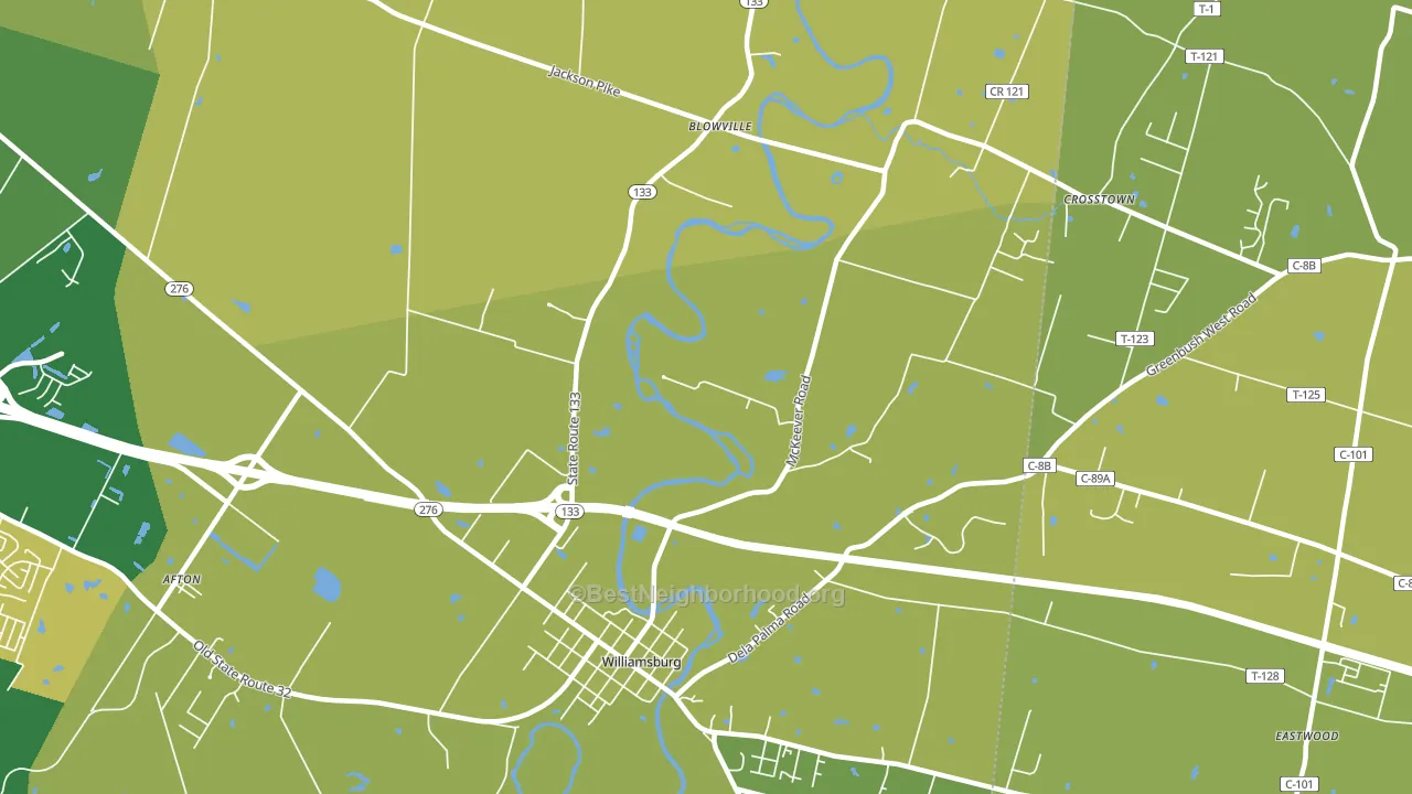 Locust Ridge, OH block-group voter-turnout map
