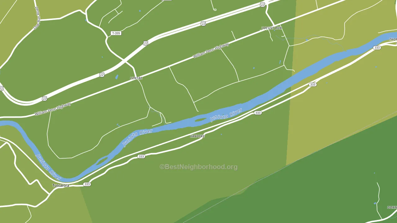 Locust Run, PA block-group voter-turnout map