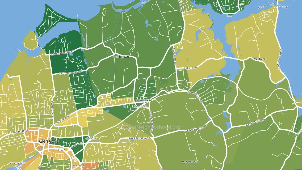 Locust Valley, NY block-group voter-turnout map