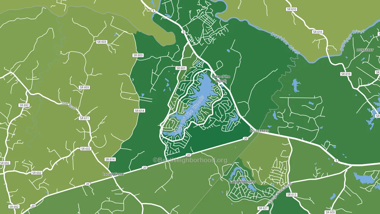 Locust Grove, VA block-group voter-turnout map