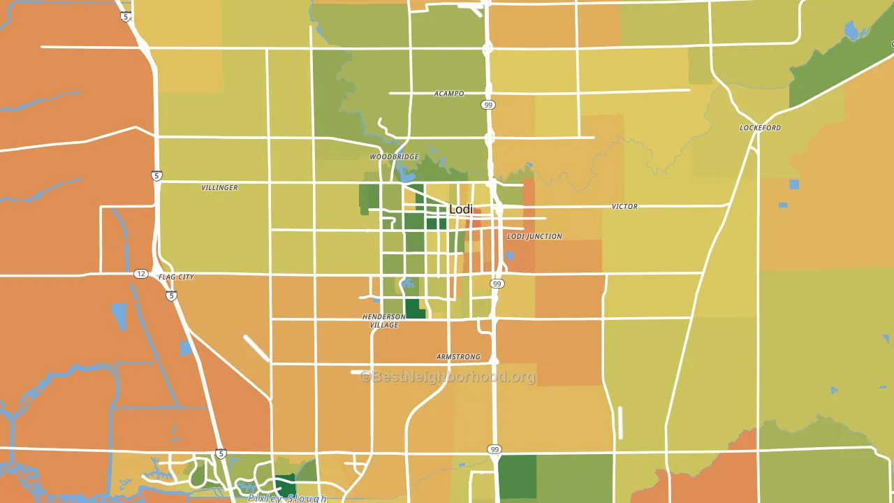 Lodi, CA block-group voter-turnout map