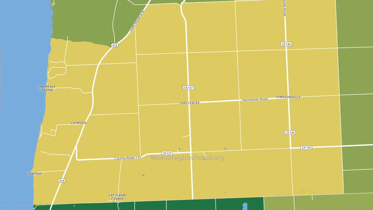 Lodi Center, NY block-group voter-turnout map