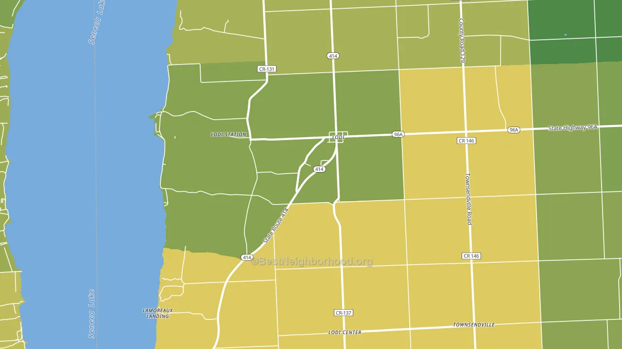 Lodi, NY block-group voter-turnout map