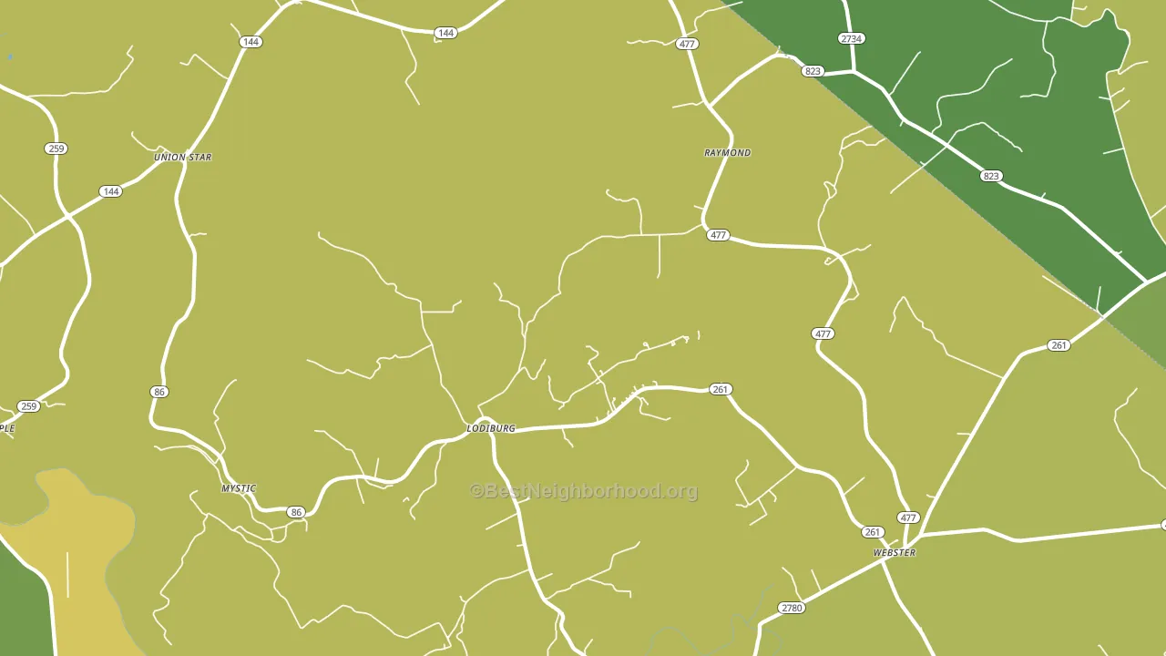 Lodiburg, KY block-group voter-turnout map