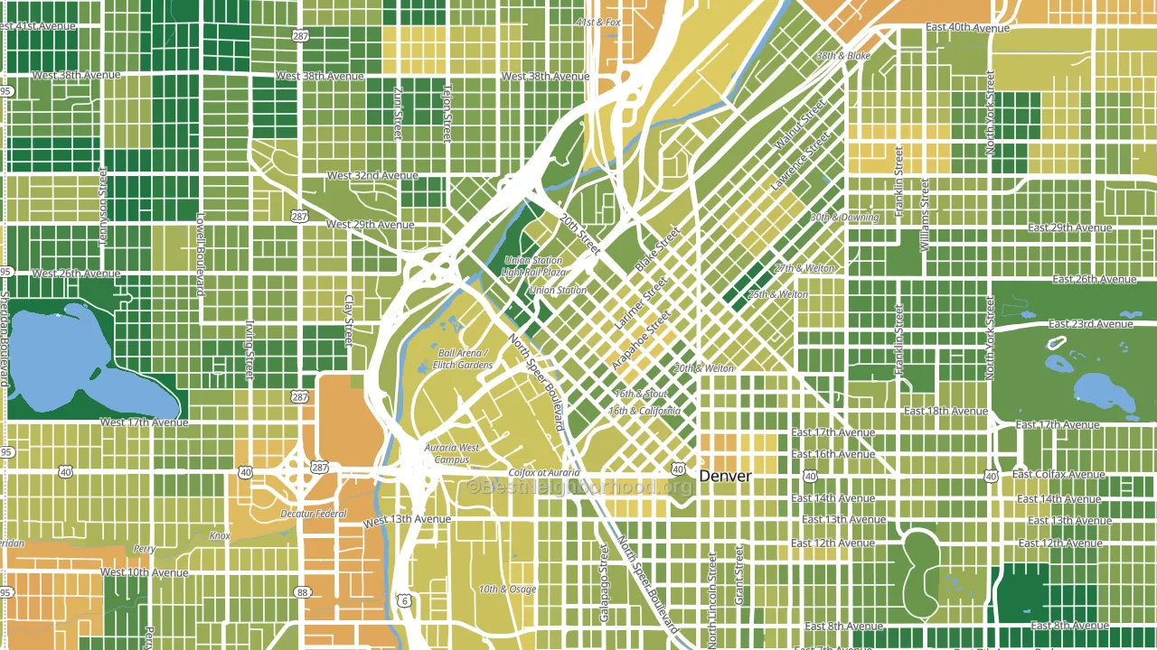 Lodo, Denver, CO block-group voter-turnout map