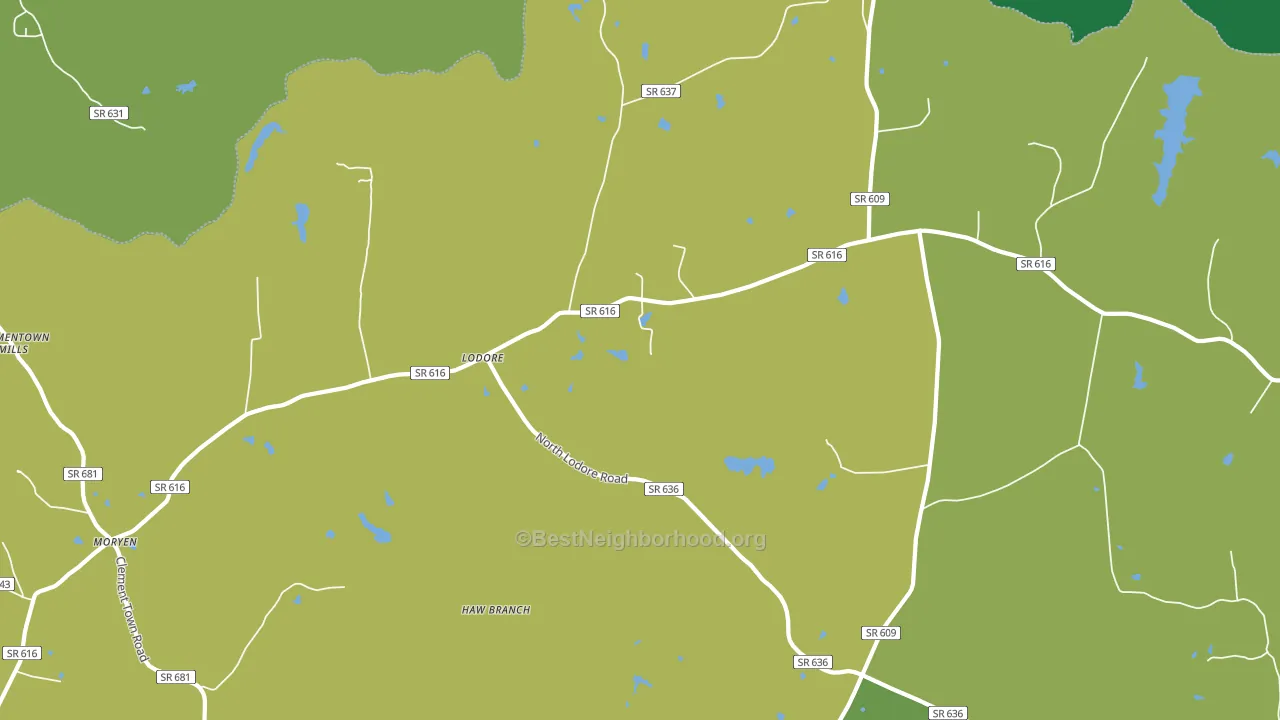 Lodore, VA block-group voter-turnout map