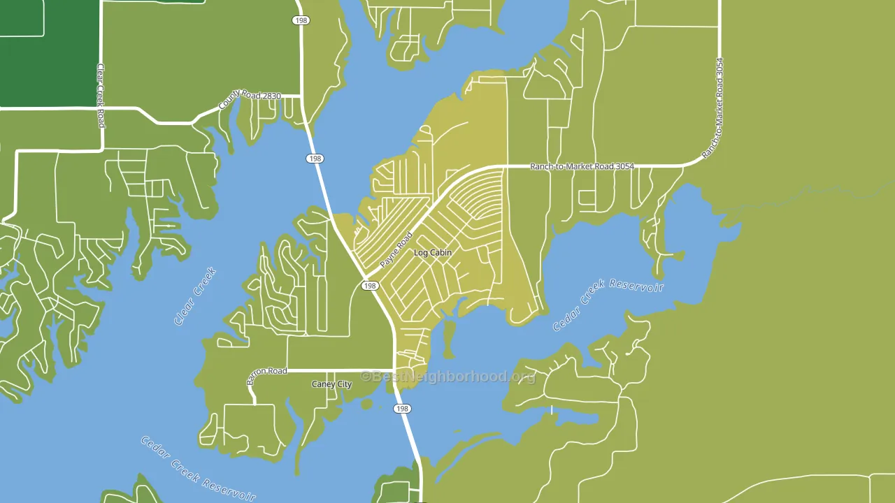 Log Cabin, TX block-group voter-turnout map