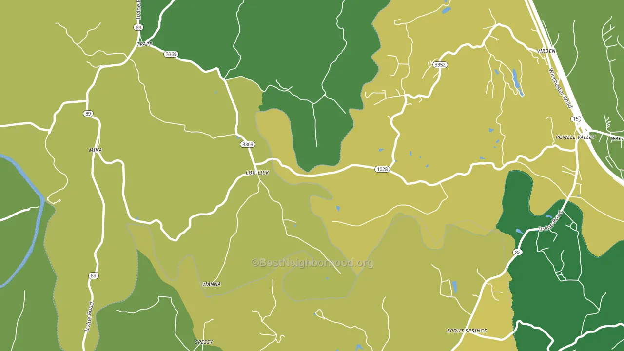 Log Lick, KY block-group voter-turnout map