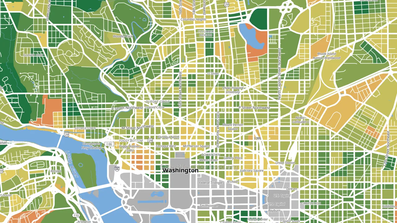 Logan Circle, Washington, DC block-group voter-turnout map