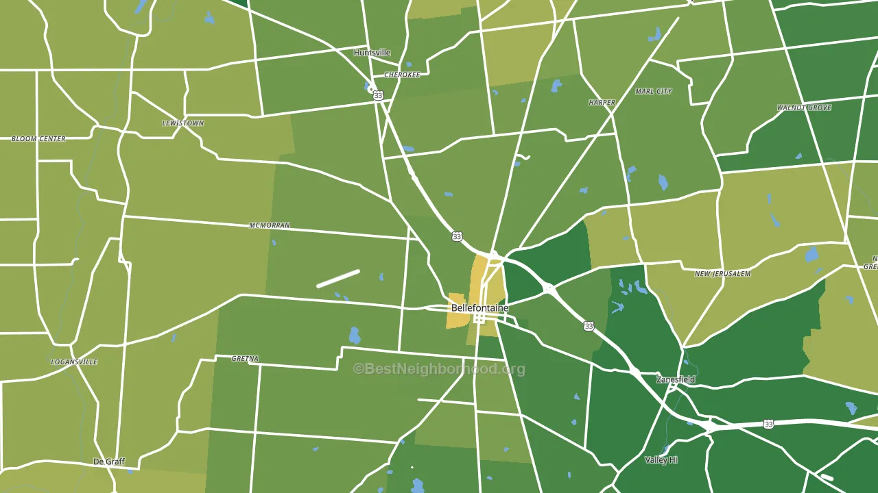 Logan County, OH block-group voter-turnout map