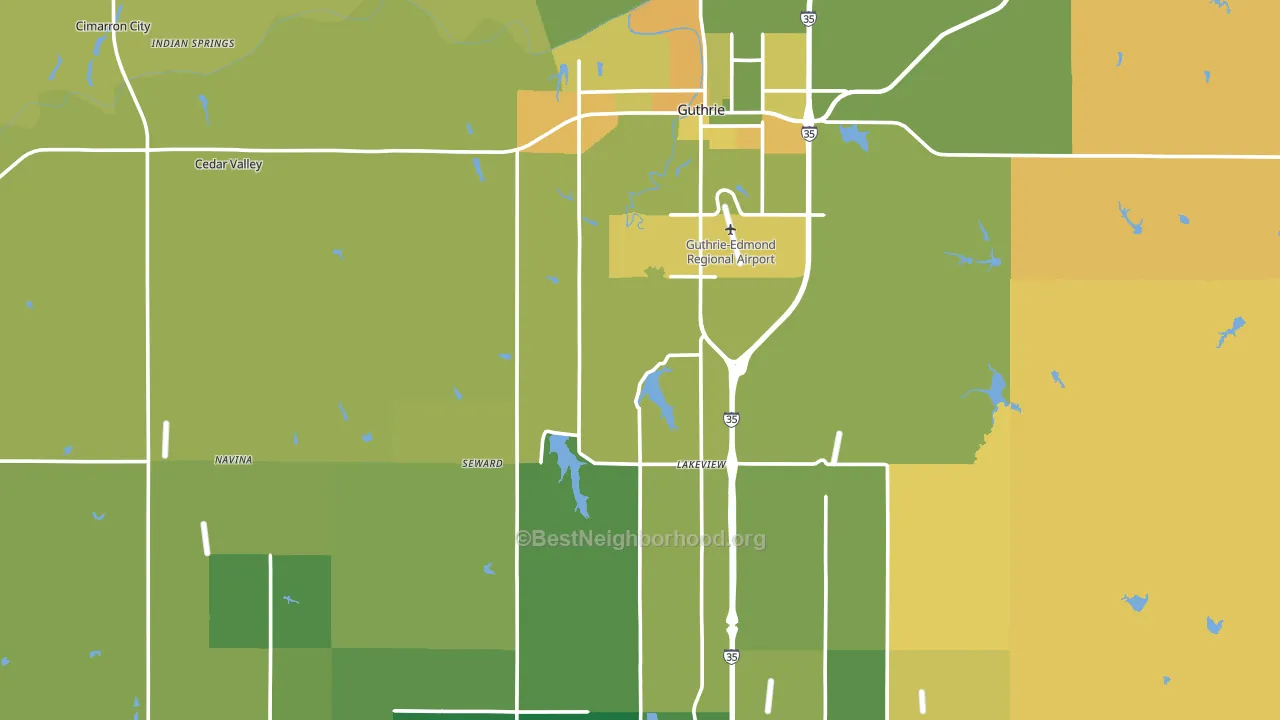 Logan County, OK block-group voter-turnout map