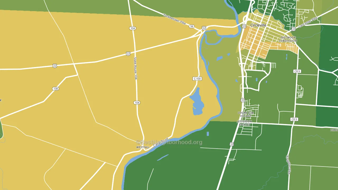 Logan Elm Village, OH block-group voter-turnout map
