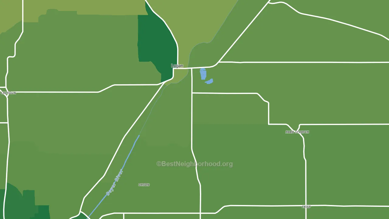Logan, IA block-group voter-turnout map
