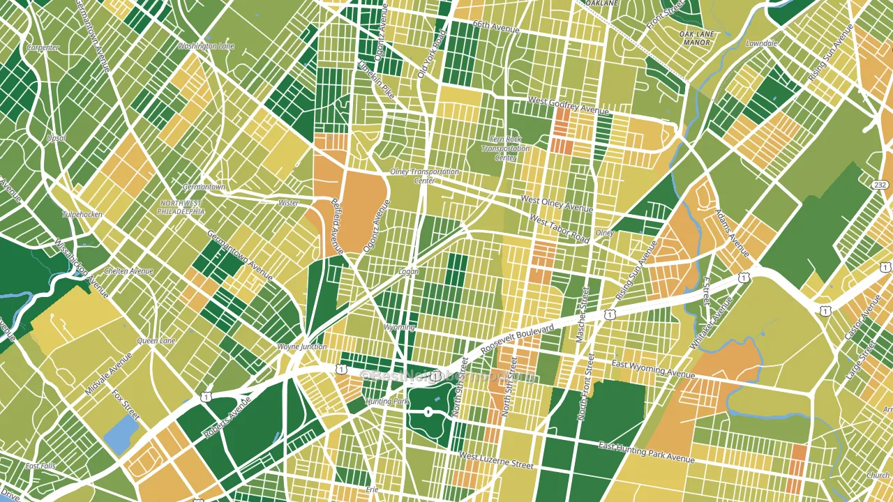 Logan-Ogontz-Fern Rock, Philadelphia, PA block-group voter-turnout map