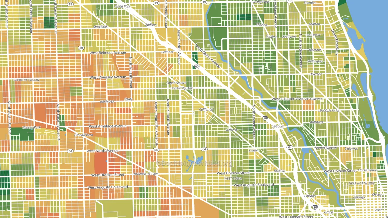 Logan Square, Chicago, IL block-group voter-turnout map