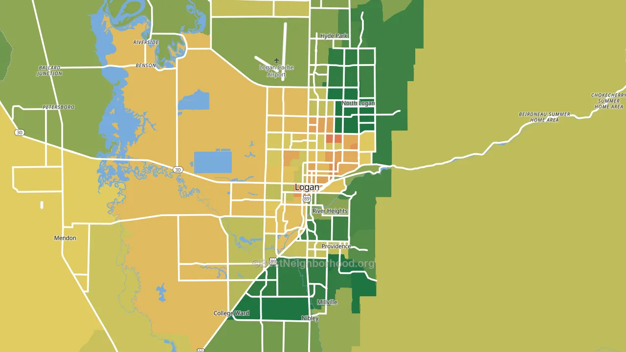 Logan, UT block-group voter-turnout map