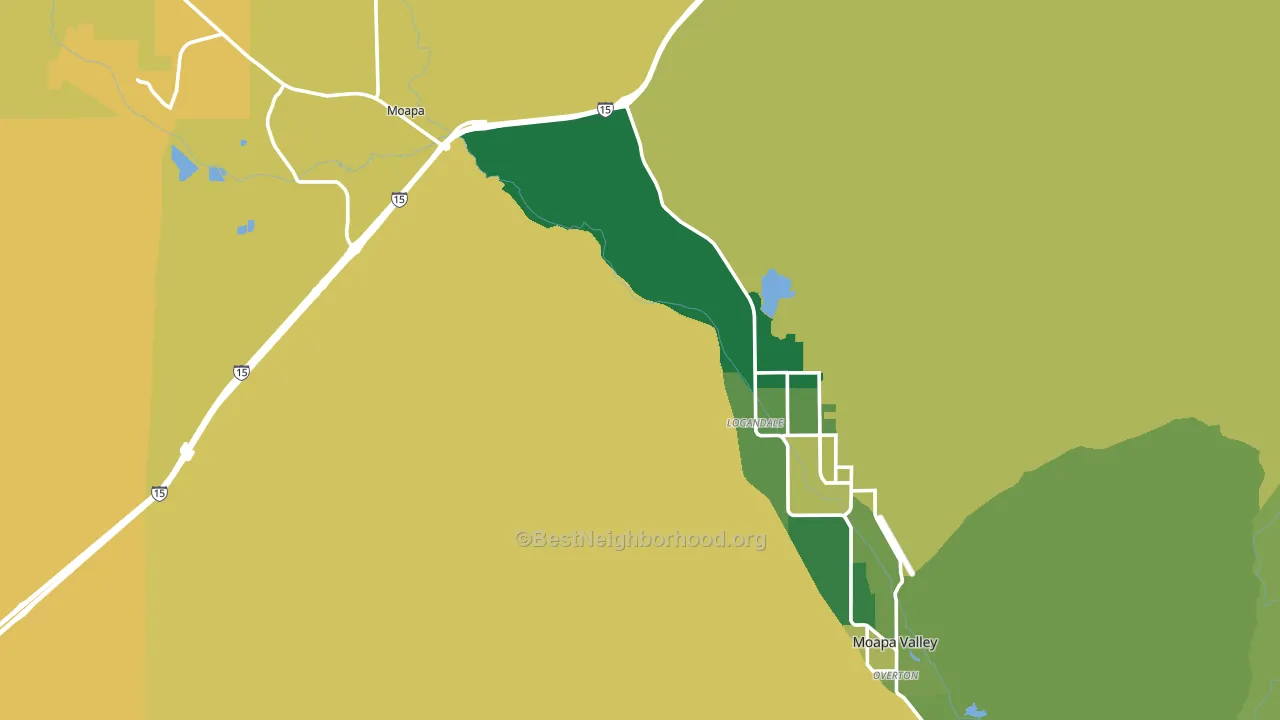 Logandale, NV block-group voter-turnout map