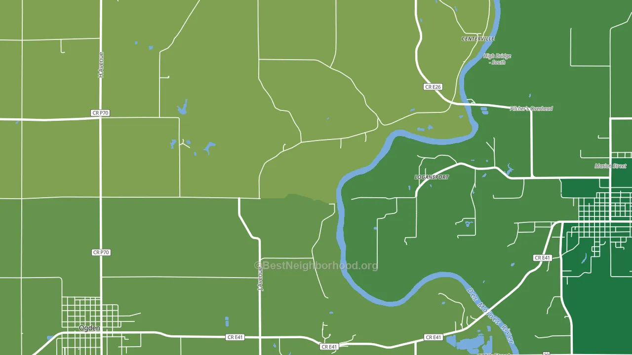 Logansport, IA block-group voter-turnout map