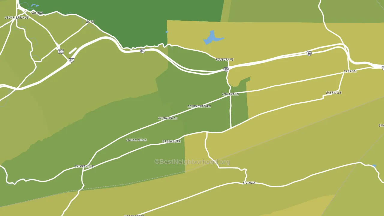 Loganton, PA block-group voter-turnout map