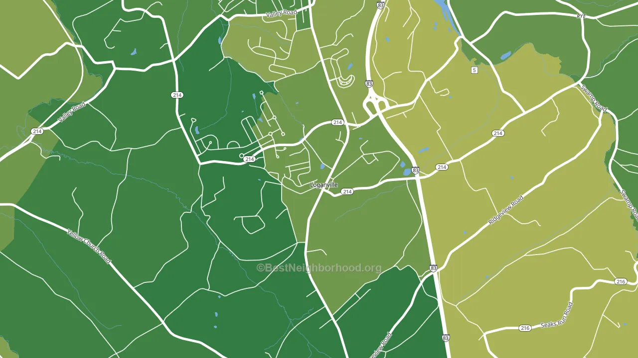 Loganville, PA block-group voter-turnout map