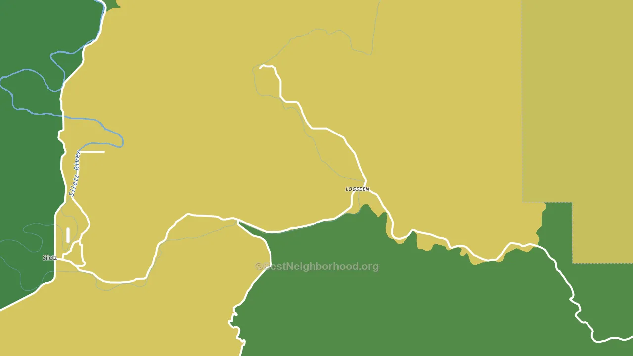 Logsden, OR block-group voter-turnout map