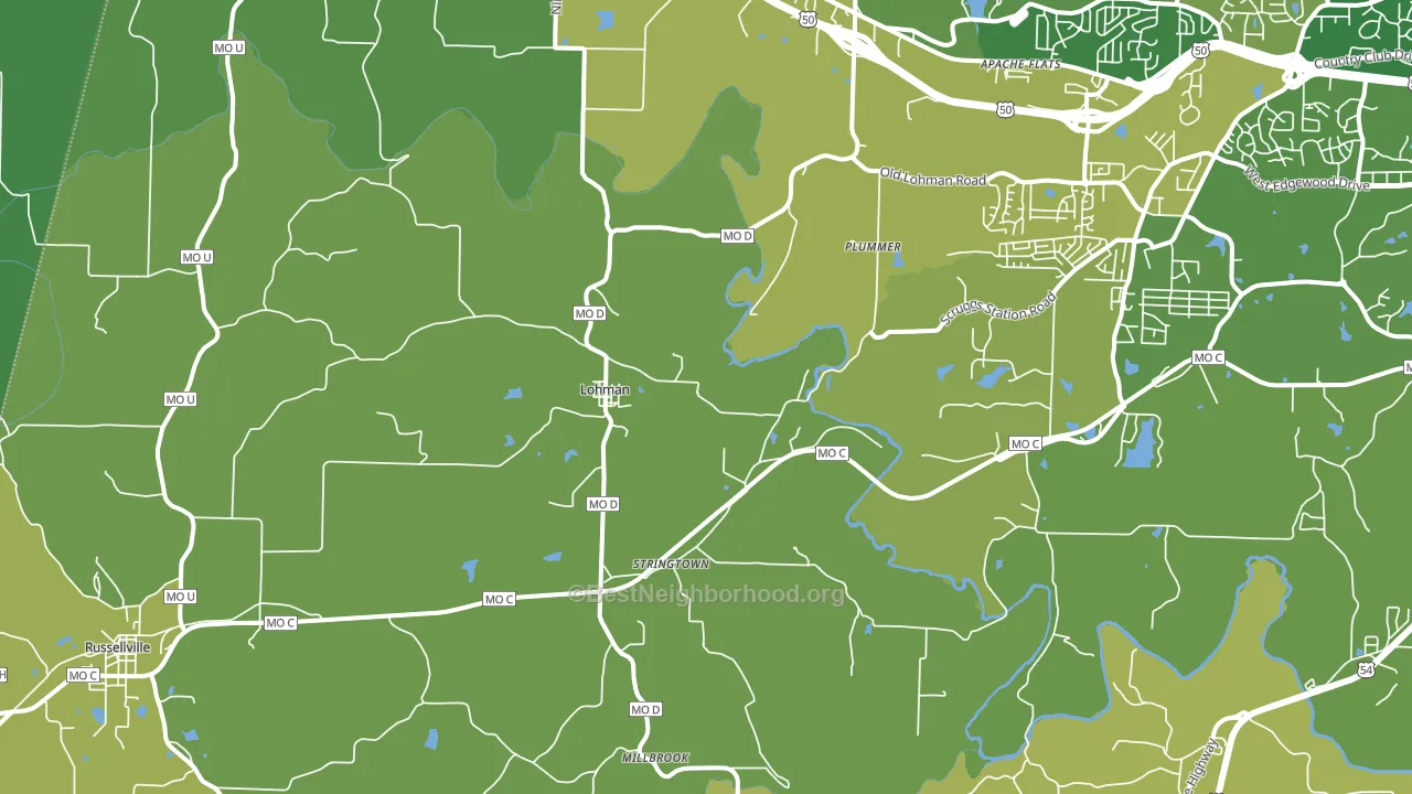 Lohman, MO block-group voter-turnout map